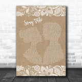 Any Song Lyrics Custom Burlap & Lace Wall Art Personalized Lyrics Music Wall Art Print