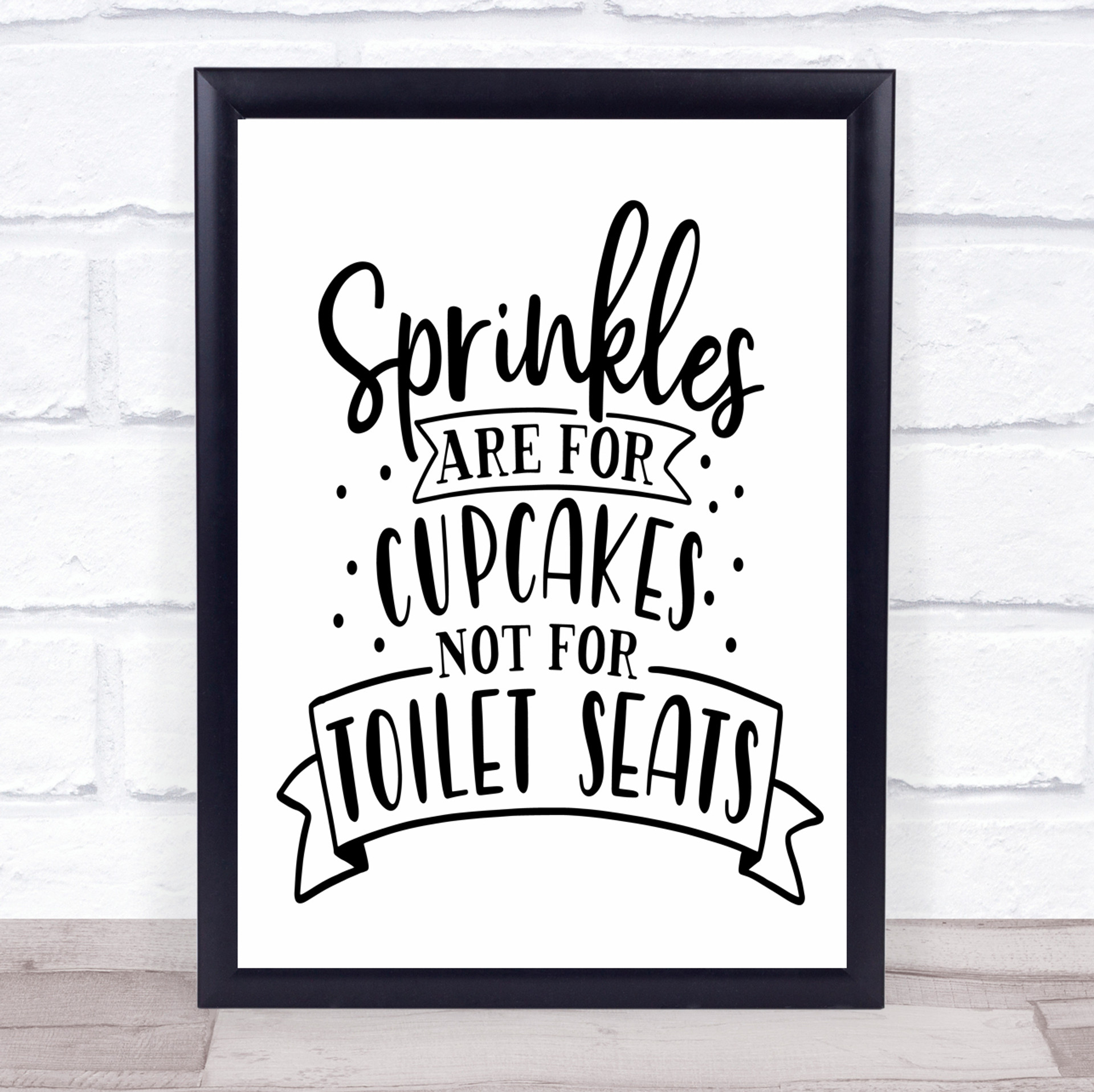 Funny Bathroom Sprinkles Not For Toilets Quote Typogrophy Wall Art