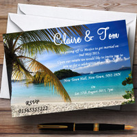 Couple On The Beach At Sunset Jetting Off Abroad Personalized Wedding Thank Y.