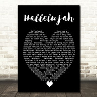 Hallelujah Script Heart Quote Song Lyric Print