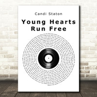 Candi Staton Young Hearts Run Free Script Heart Song Lyric Print Red Heart Print