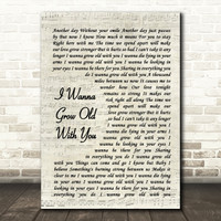 Westlife I Wanna Grow Old With You Grey Heart Song Lyric Music Print Red Heart Print