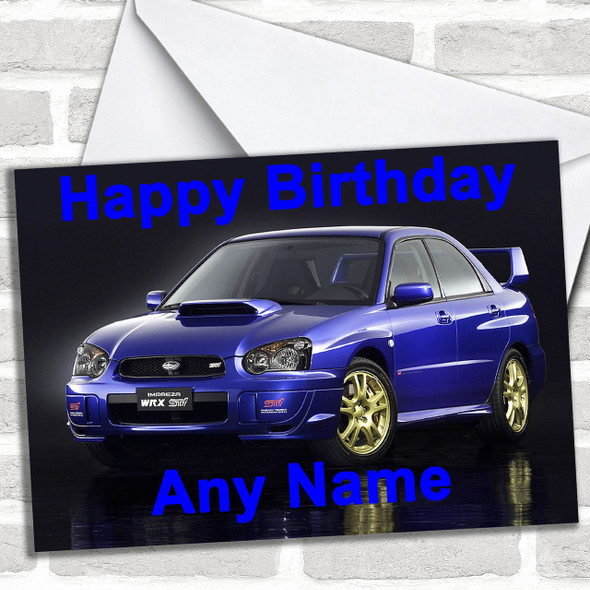 Subaru Impreza Personalized Birthday Card