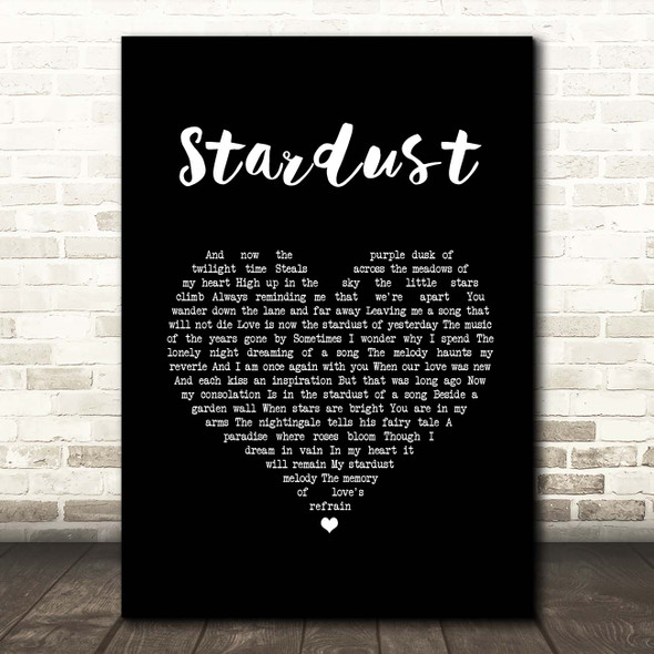 Nat King Cole Stardust Black Heart Song Print