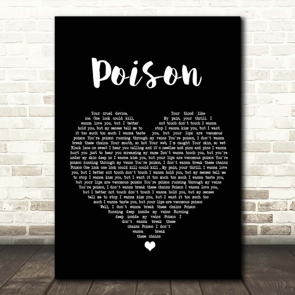 Alice Cooper Poison Black Heart Song Print