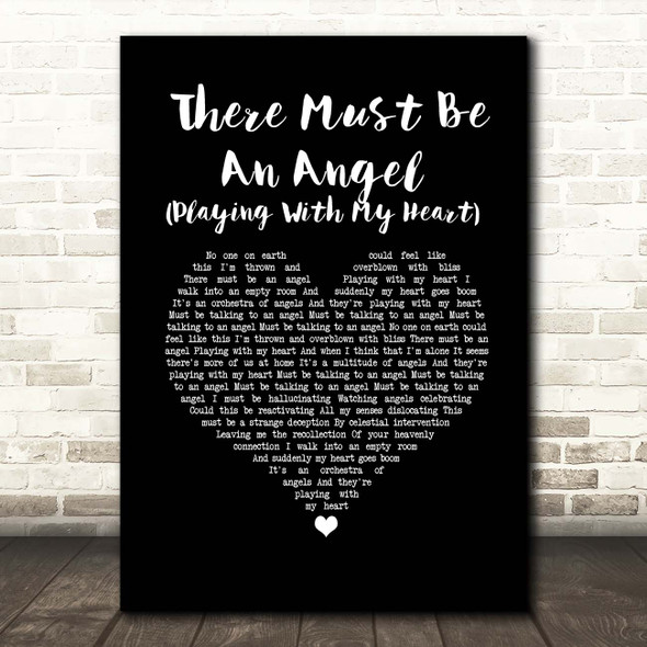 Eurythmics There Must Be An Angel (Playing With My Heart) Black Heart Song Lyric Print