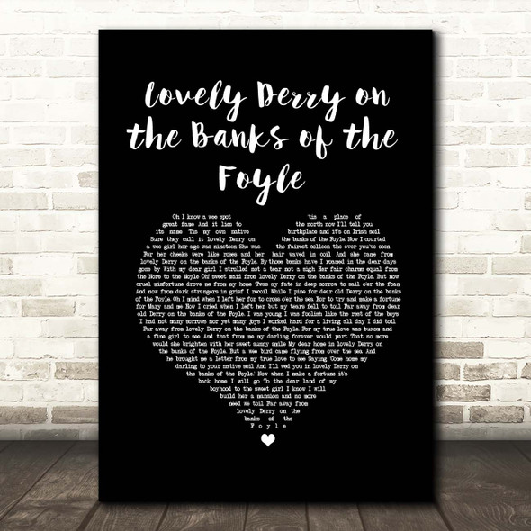 Charlie McGonigle Lovely Derry on the Banks of the Foyle Black Heart Song Lyric Print