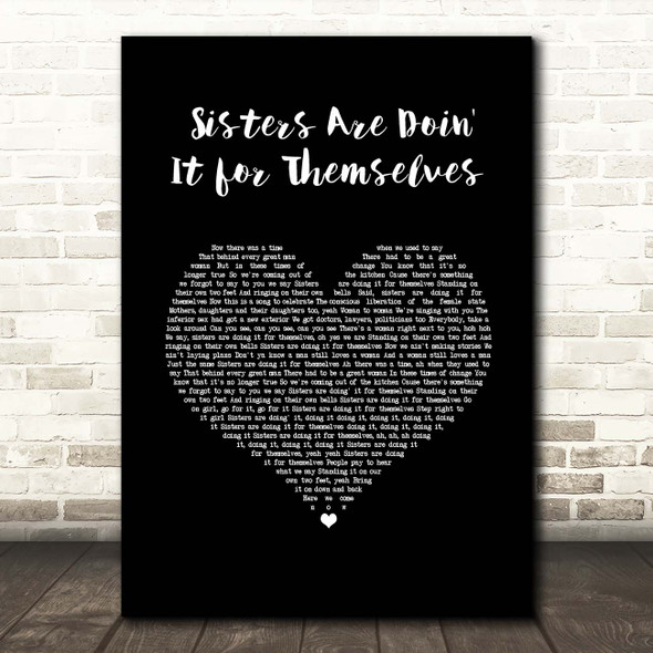 Aretha Franklin Sisters Are Doin' It for Themselves Black Heart Song Lyric Print
