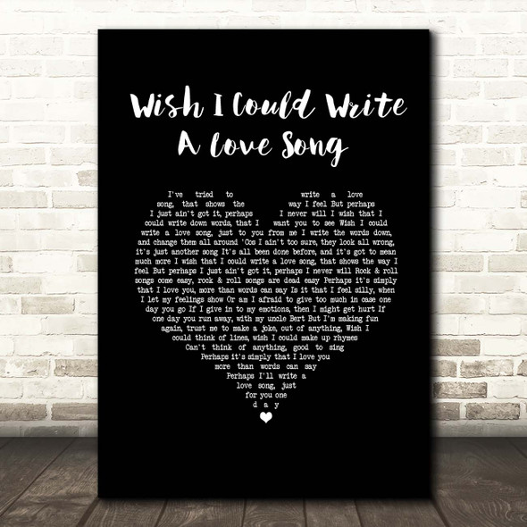 Chas & Dave Wish I Could Write A Love Song Black Heart Song Lyric Print
