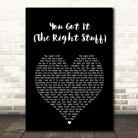 New Kids On The Block You Got It (The Right Stuff) Black Heart Song Lyric Print