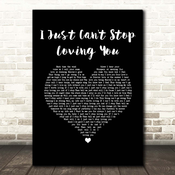 Michael Jackson I Just Can't Stop Loving You Black Heart Song Lyric Print