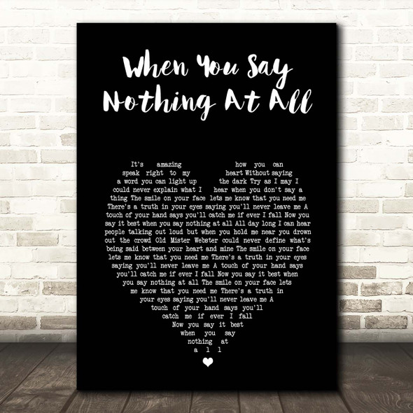 Alison Krauss When You Say Nothing At All Black Heart Song Lyric Print