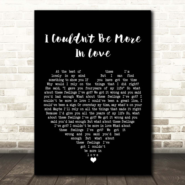 The 1975 I Couldn't Be More In Love Black Heart Song Lyric Print