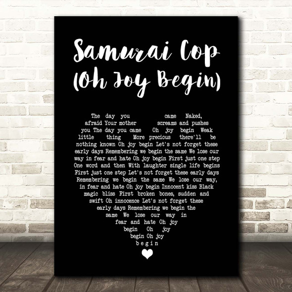Dave Matthews Band Samurai Cop (Oh Joy Begin) Black Heart Song Lyric Print