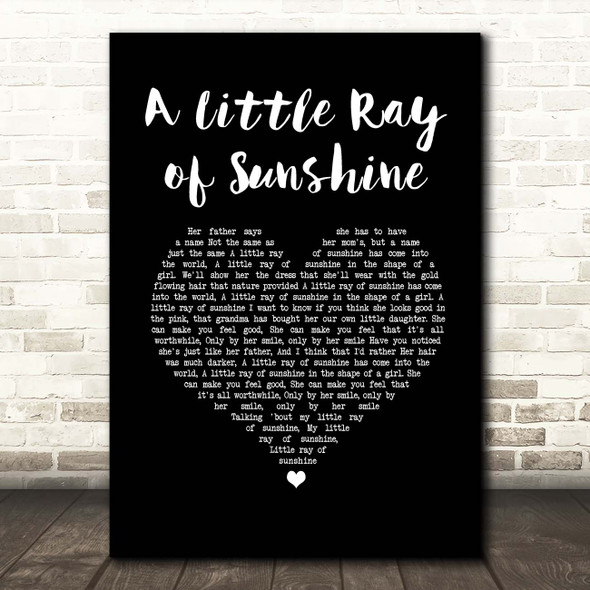 Axiom A Little Ray of Sunshine Black Heart Song Lyric Print