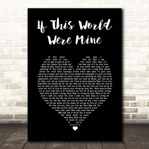 Luther Vandross If This World Were Mine Black Heart Song Lyric Print