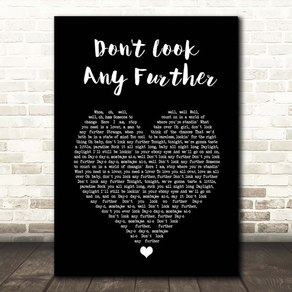 Dennis Edwards ft. Siedah Garrett Don't Look Any Further Black Heart Song Lyric Print