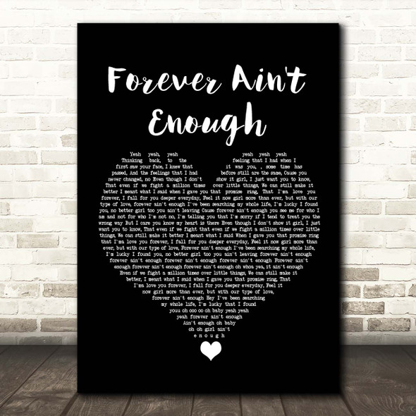 J. Holiday Forever Ain't Enough Black Heart Song Lyric Print