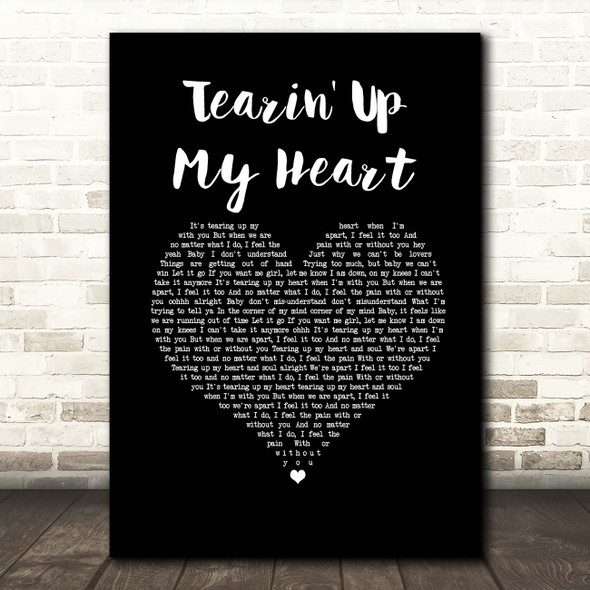 N Sync Tearin' Up My Heart Black Heart Song Lyric Print