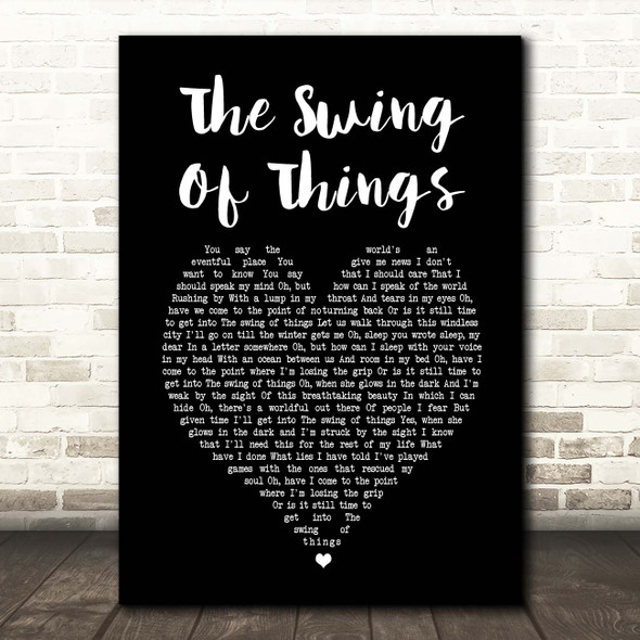 A-ha The Swing Of Things Black Heart Song Lyric Print