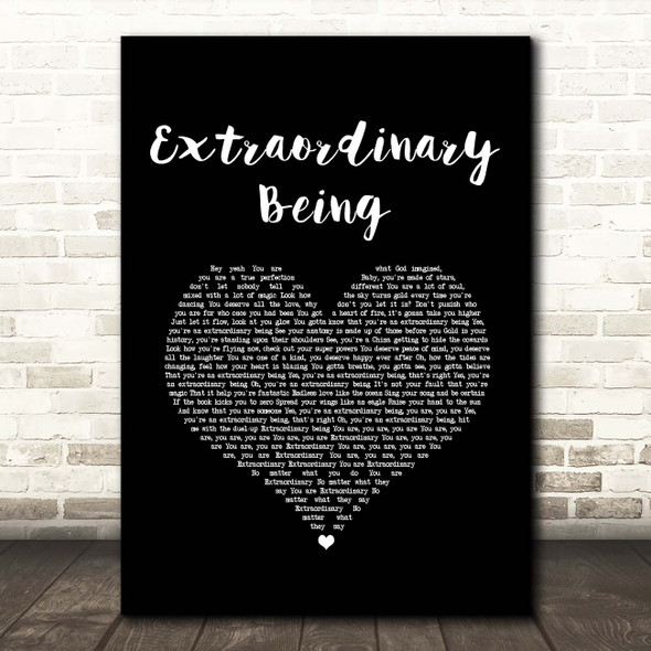 Emeli Sandé Extraordinary Being Black Heart Song Lyric Print