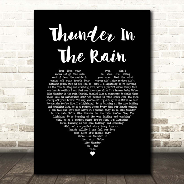 Kane Brown Thunder In The Rain Black Heart Song Lyric Print