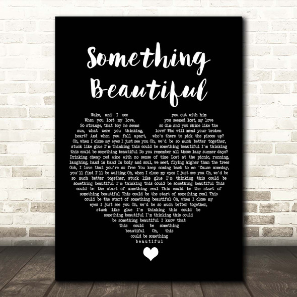 Keywest Something Beautiful Black Heart Song Lyric Print