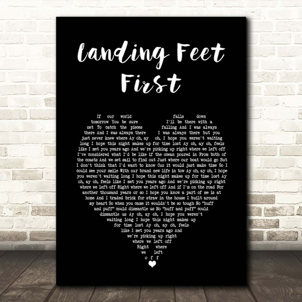 Bayside Landing Feet First Black Heart Song Lyric Print