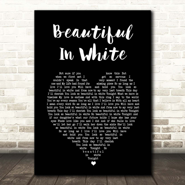 Shane Filan Beautiful In White Black Heart Song Lyric Print