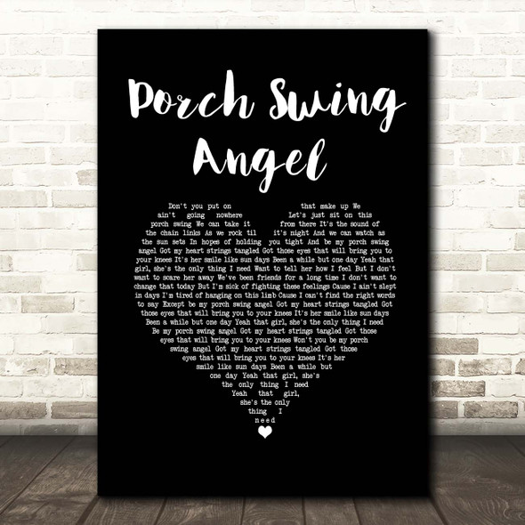 Muscadine Bloodline Porch Swing Angel Black Heart Song Lyric Print