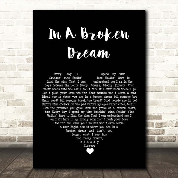 Rod Stewart In A Broken Dream Black Heart Song Lyric Print
