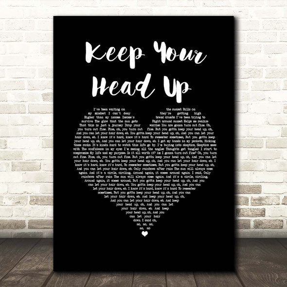 Andy Grammer Keep Your Head Up Black Heart Song Lyric Print
