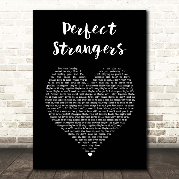 Jonas Blue Perfect Strangers Black Heart Song Lyric Print