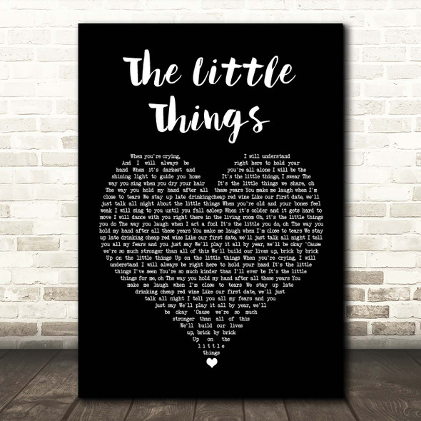 Keywest The Little Things Black Heart Song Lyric Print