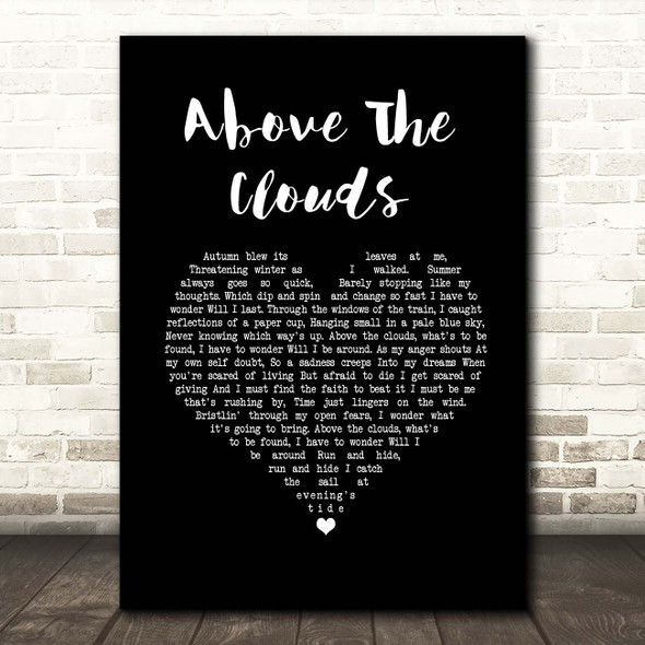 Paul Weller Above The Clouds Black Heart Song Lyric Print