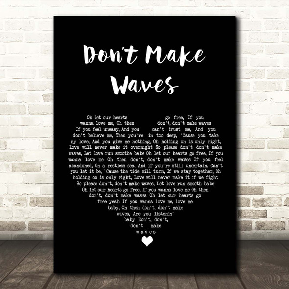 The Nolans Dont Make Waves Black Heart Song Lyric Print