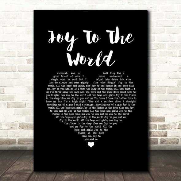 Three Dog Night Joy To The World Black Heart Song Lyric Print