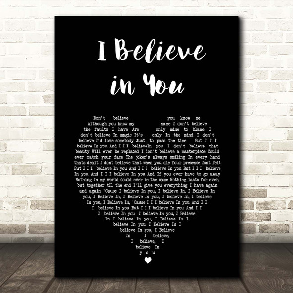 Kylie Minogue I Believe In You Black Heart Song Lyric Print