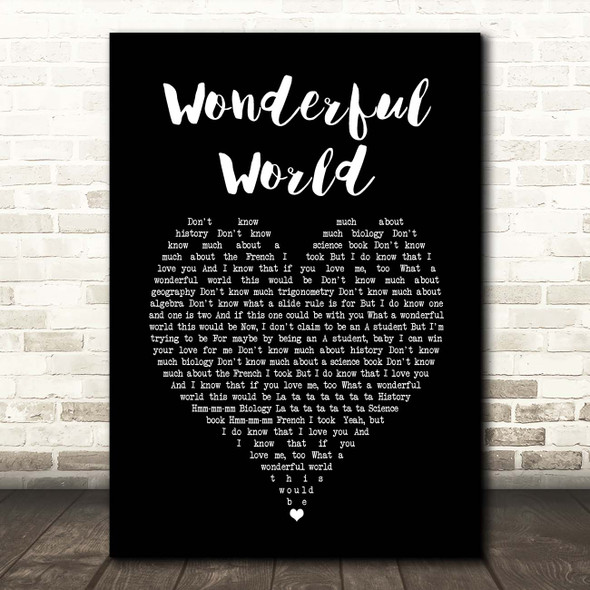 Sam Cooke Wonderful World Black Heart Song Lyric Print