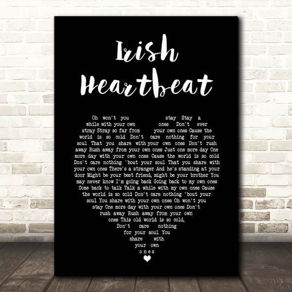 Van Morrison Irish Heartbeat Black Heart Song Lyric Print