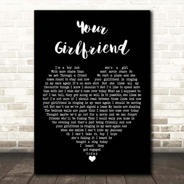 Blossoms Your Girlfriend Black Heart Song Lyric Print