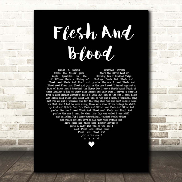 Johnny Cash Flesh And Blood Black Heart Song Lyric Print