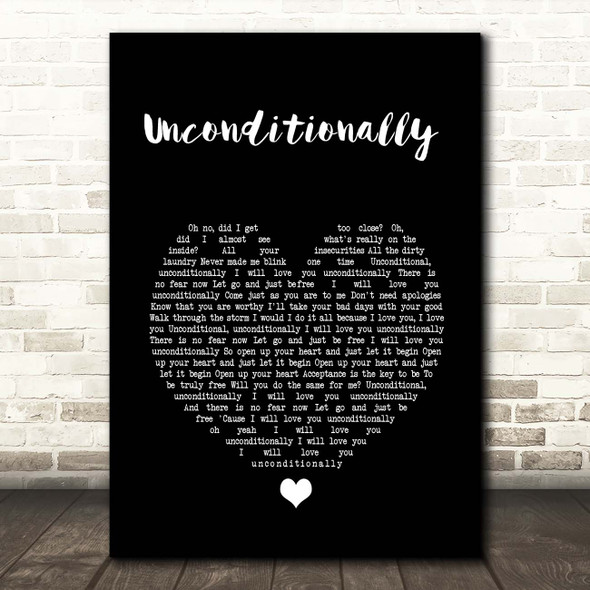 Katy Perry Unconditionally Black Heart Song Lyric Print
