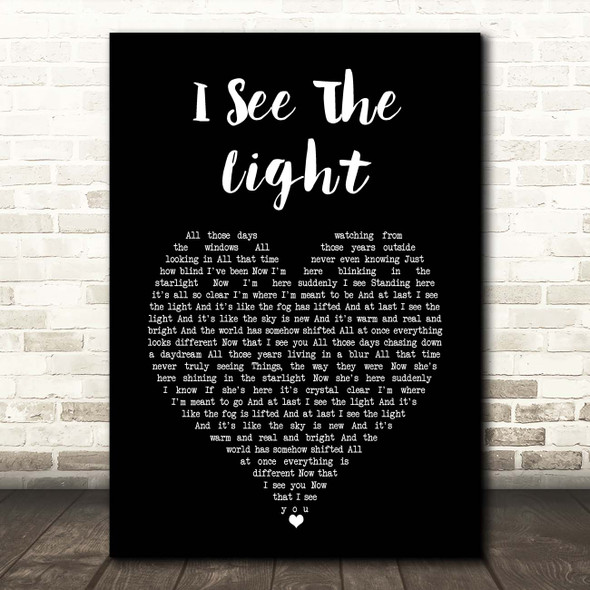 Mandy Moore I See The Light Black Heart Song Lyric Print