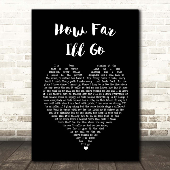 Auli'i Cravalho How Far I'll Go Black Heart Song Lyric Print