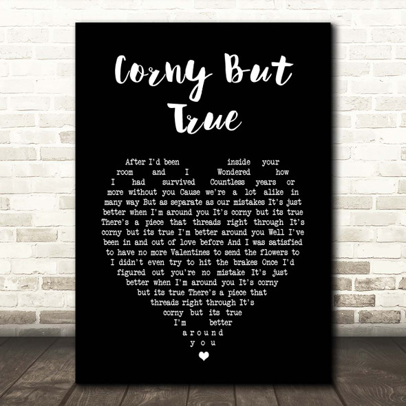Miles Hunt Corny But True Black Heart Song Lyric Print