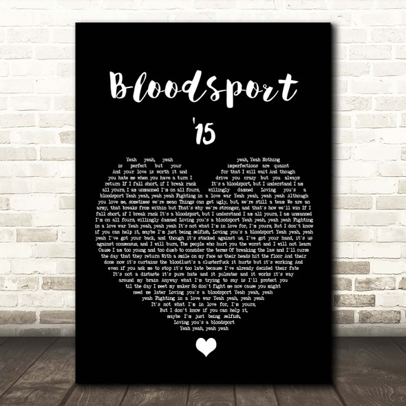Raleigh Ritchie Bloodsport '15 Black Heart Song Lyric Print