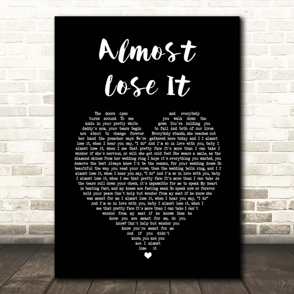 Trey Songz Almost Lose It Black Heart Song Lyric Print