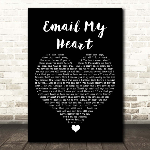 Britney Spears Email My Heart Black Heart Song Lyric Print