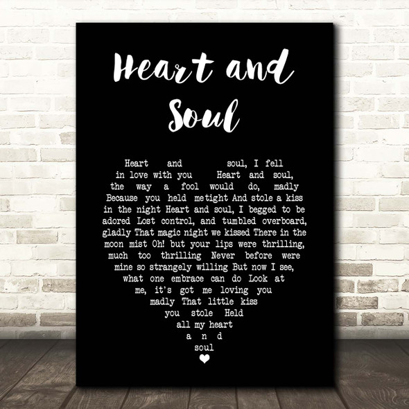 Hoagy Carmichael Heart and Soul Black Heart Song Lyric Print